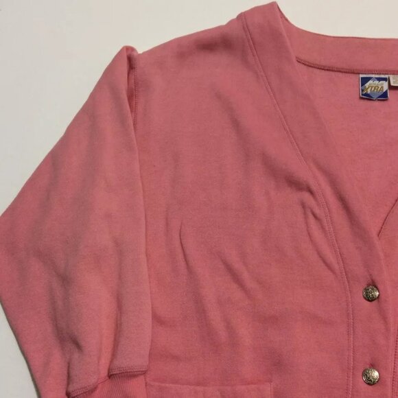 Justin Allen Xtra Womens Cardigan Sweater Size 44/24W Pink Long Sleeve - Picture 8 of 12